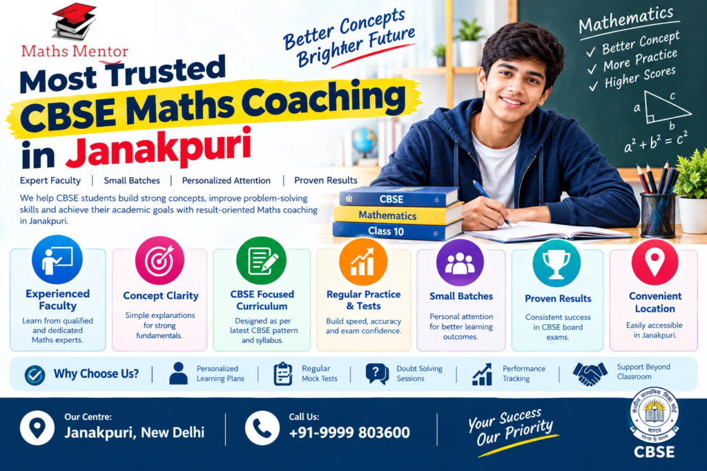 Most Trusted CBSE Maths Coaching in Janakpuri